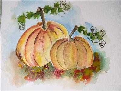 pumpkins watercolor 1