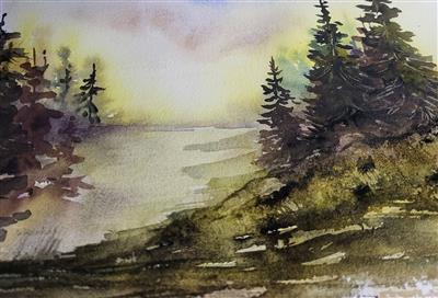 abstract landscape watercolor 1