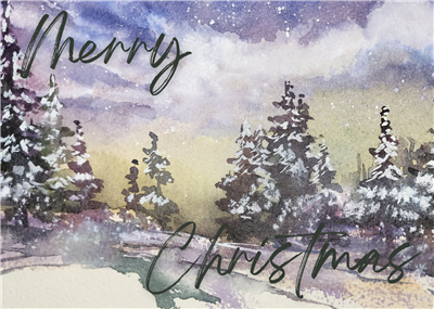 holiday card with merry christmas