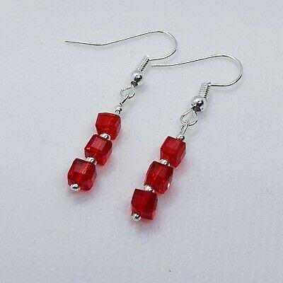 red dangle earrings